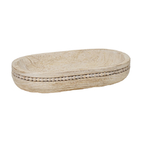 Pure Gomez Timber Bead Edge Oval Tray - Natural