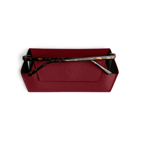 Fox And Leo Slimline Glasses Case - Burgundy