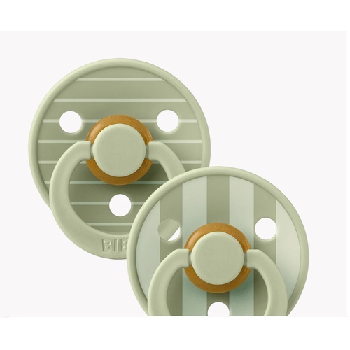 Bibs Studio Colour Pacifier Pack 2 Size 1 - Pin Sage Mix