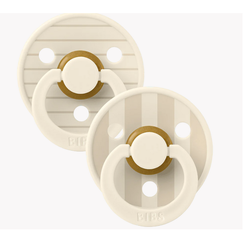 Bibs Round Studio Colour Pacifier Size 1 - Pin Ivory Vanilla Mix