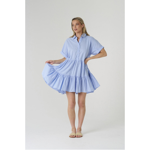 HQ Tiered Dress - Light Blue