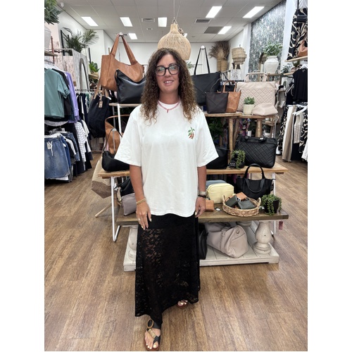 Sunny Girl Lace Skirt - Black [size: 10]