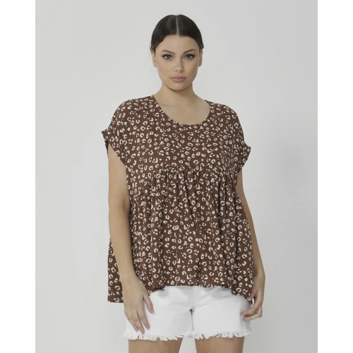 Sass-Pilar Top-Animal Print [Size: 8]