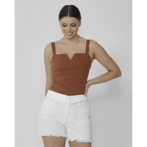 Sass-Monroe Top-Terracotta
