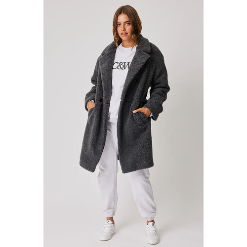 Cartel & Willow Bonnie Coat - Charcoal [Size: Small]
