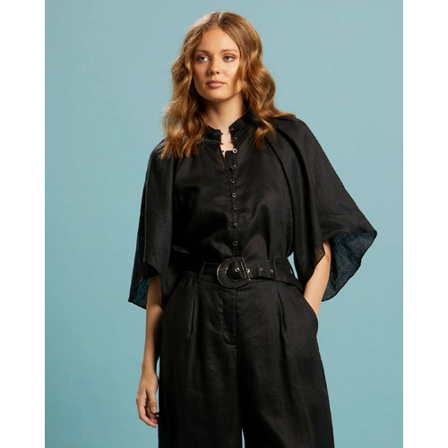 Fate+Becker Exhale High Neck Shirt - Black