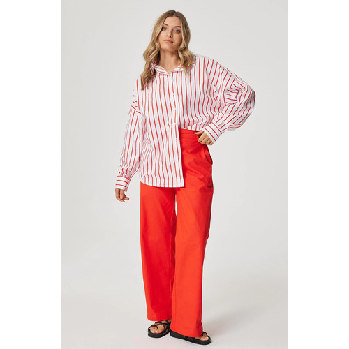 Cartel & Willow Tammy Shirt - Campari Stripe [Size: Small]