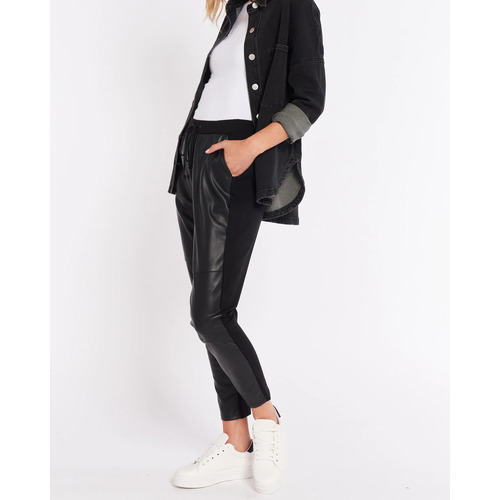 Sass Marlo PU Pant - Black [Size: 8]
