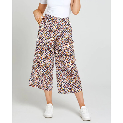 Sass Isobelle Wide Leg Pant - Navy Floral Ditsy [Size: 18]