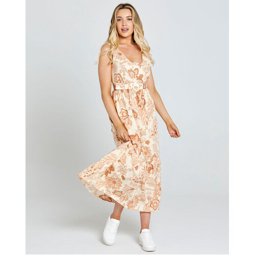Sass Emelia Sleeveless Midi Dress - Peach Blossom