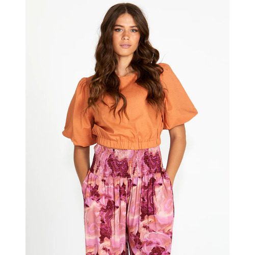Sass Marnie Balloon Sleeve Top - Ginger