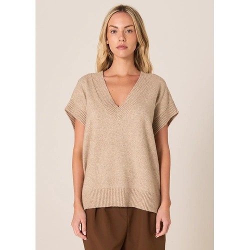 Fate + Becker Rae V-Neck Vest - Brown Marle