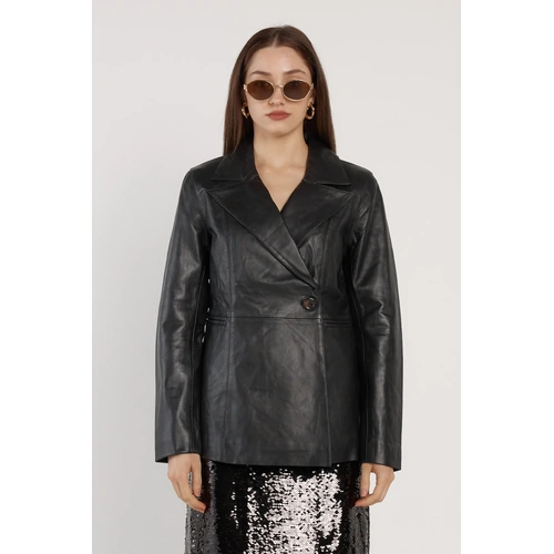 Fate + Becker Sorrel Leather Blazer - Black