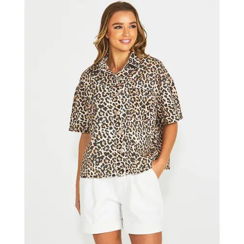 Sass Wyatt S/S Denim Shirt - Vintage Animal [Size: 14]