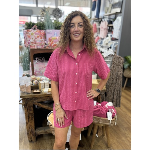 Sass Indie PJ Seperates Set - Pink/Magenta [Size: XLarge]