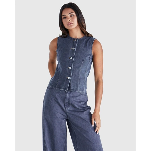 Sass Ainsley Vest - Dark Denim