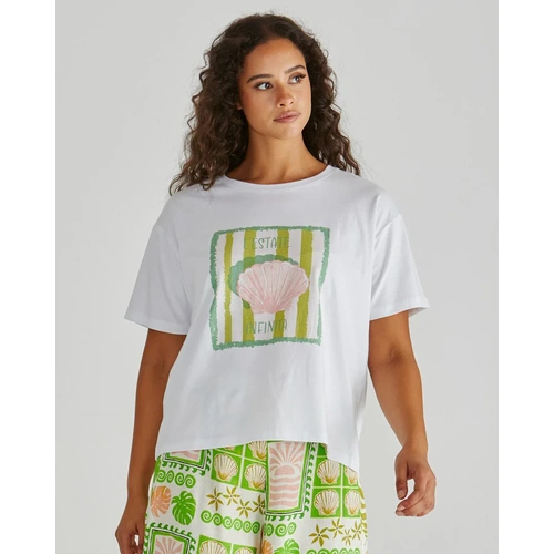 Sass Cynthia Tee - Seashell Stripe White