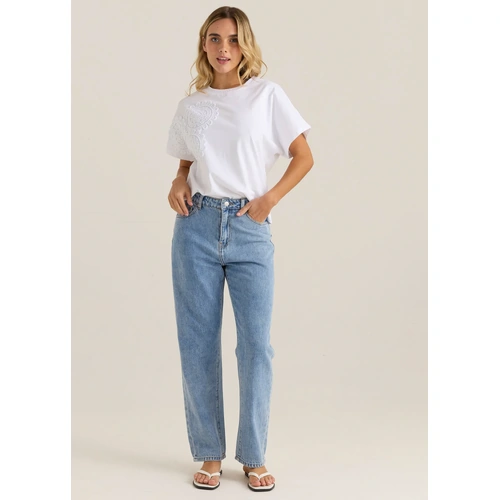 Sass Kalani Straight Leg Jean - 90's Blue Wash