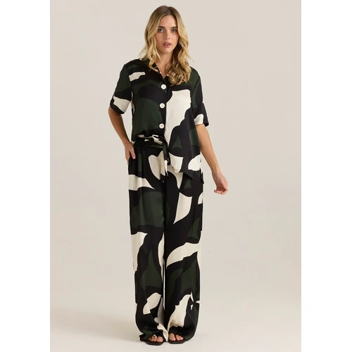 Sass Tarni Satin Pant - Iris Abstract Print [Size: 8]