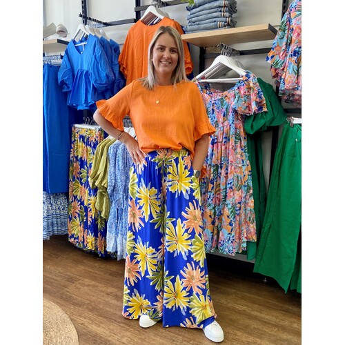 Iris Maxi Culottes - Blue Print