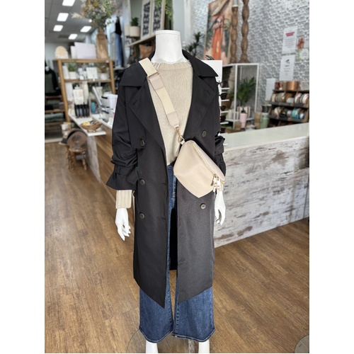 Iris Maxi Trench Coat - Black