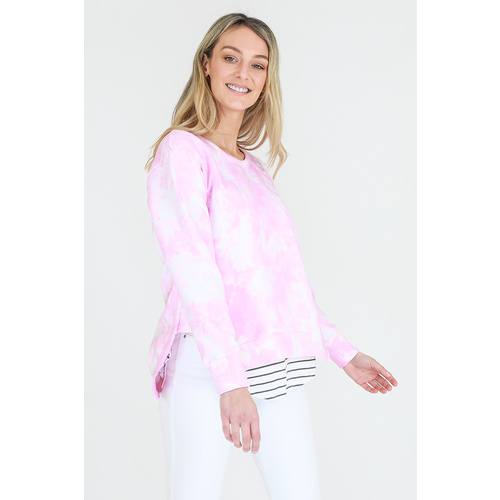 3rd Story-Ulverstone Tie Dye Sweater-Gum [Size: Small]