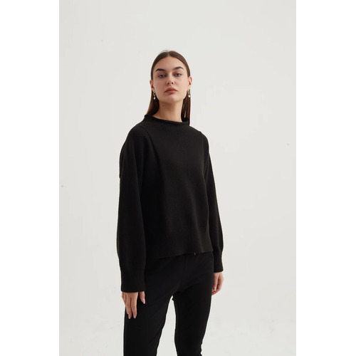 Tirelli Relaxed High Neck Knit - Black [Size : Large]