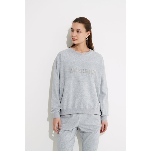 Tirelli-Reverse Panel Sweat Top-Grey