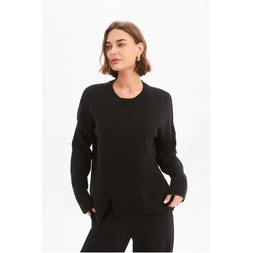 Tirelli Textured Cuff Knit - Black