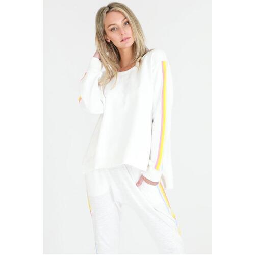 3rd Story-Rainbow Sweater-White [Size: Small]