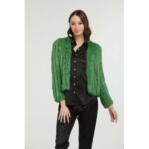 365 Days Rabbit Fur Short Jacket - Pistachio