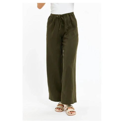 365Days Perry Linen Drawcord Pant - Khaki