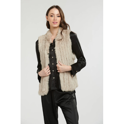 365 Days Rabbit Fur Vest - Stone