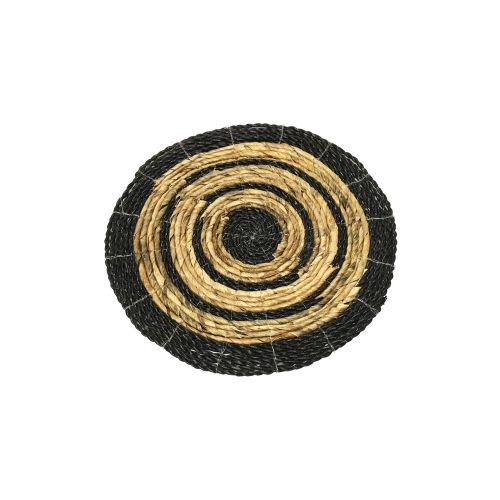 Banyan 37cm Mashura Abaca Placemat - Natural & Black