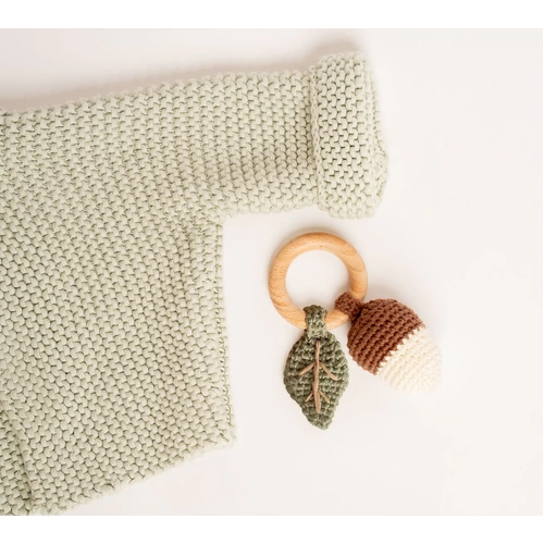 DLUX Acorn Cotton Crochet Rattle