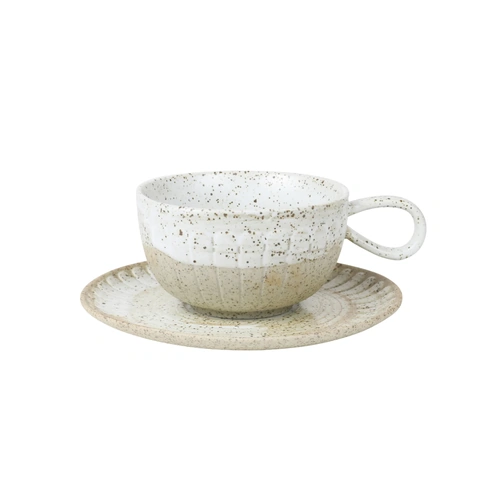 Robert Gordon Ceylon Cup & Saucer - White