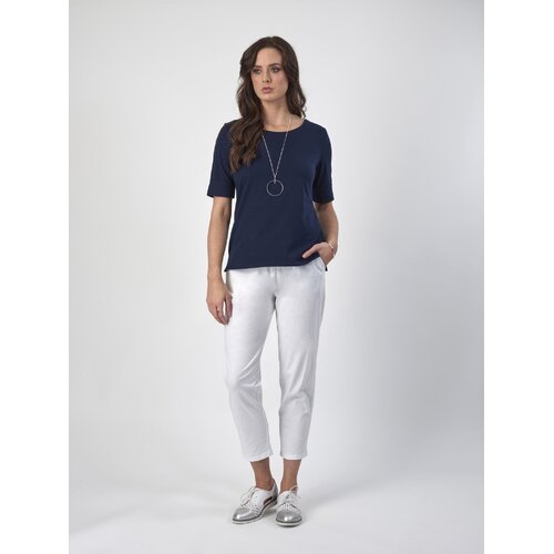 Vassalli Boat Neck Top - Navy [Size: 10]