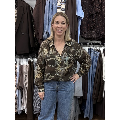 Delilah Collared Shirt - Coffee