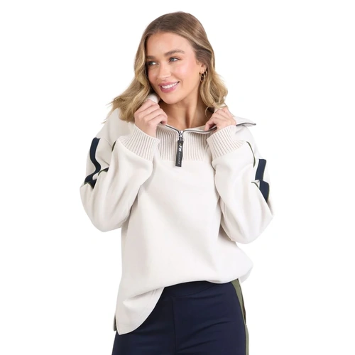 Foxwood Knit Collar Crew - Bone
