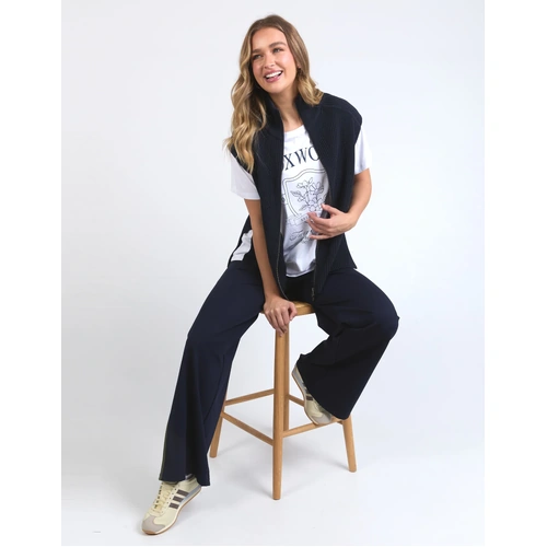 Foxwood Zip Knit Vest - Navy