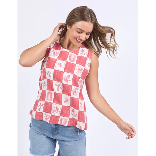 Foxwood Biarittz Top - Crimson Print