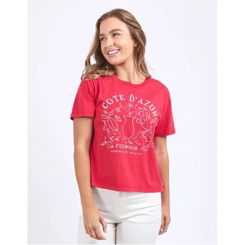 Foxwood Cote D'Azur Tee - Crimson