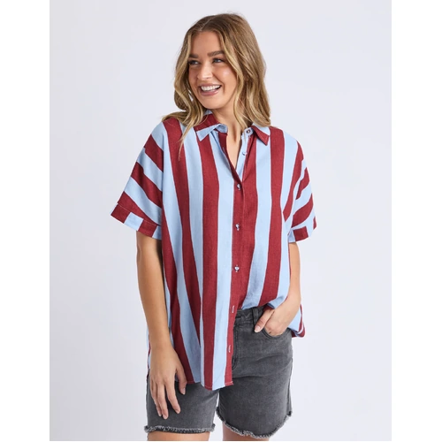 Foxwood Esmarie Stripe Shirt - Russet Brn/Ceru Str