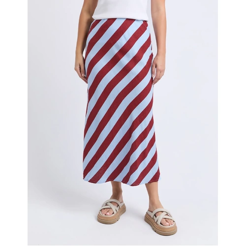 Foxwood Esmarie Stripe Skirt - Russet Brn/Ceru Str