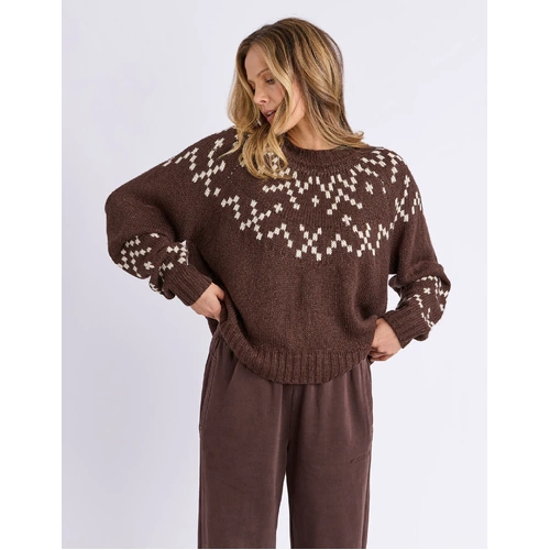 Foxwood Polar Knit Crew - Coffee