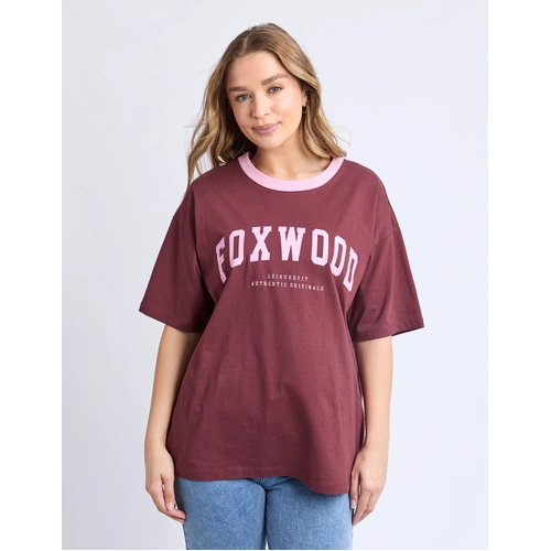 Foxwood Intention Contrast Tee - Port