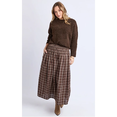 Foxwood Coco Check Skirt - Coffee Check