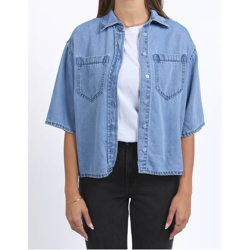 Foxwood Hutton Demin Shirt - Light Blue [Size: 14]