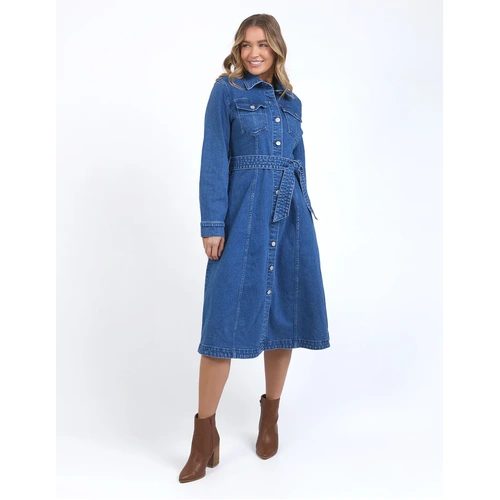 Foxwood Genevieve Denim Dress - Mid Blue