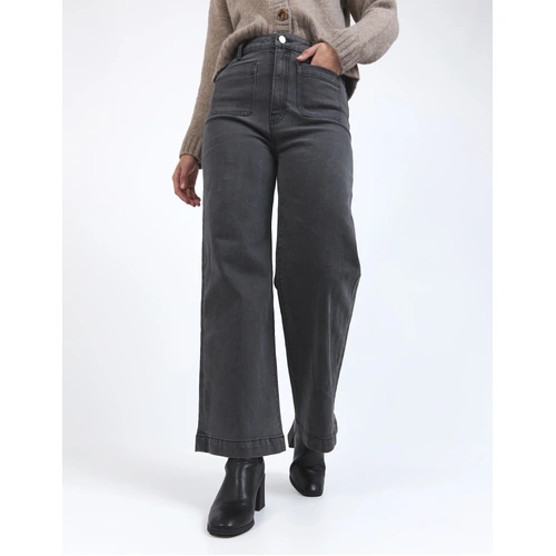 Foxwood Sarah Wide Leg Jean - Washed Black